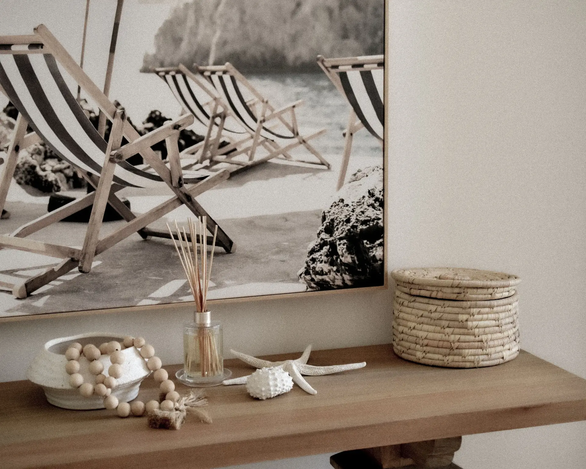 Coastal living room styling transformation