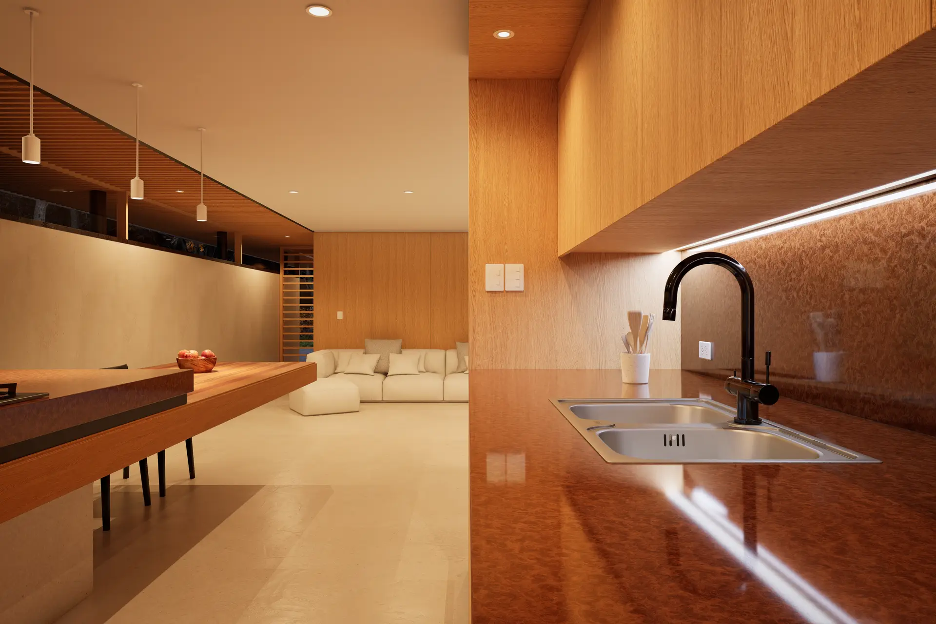 Brushed brass metal accents